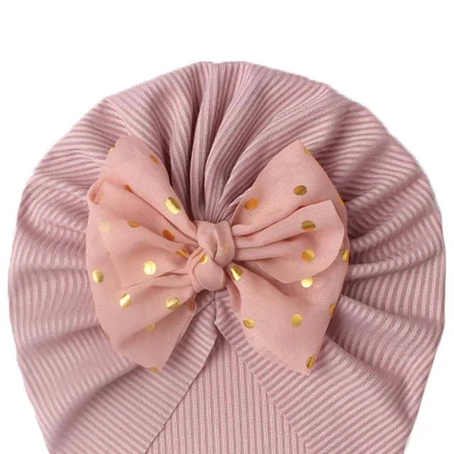 Adorable baby hat with bow - soft, flexible and stylish for newborns and toddlers