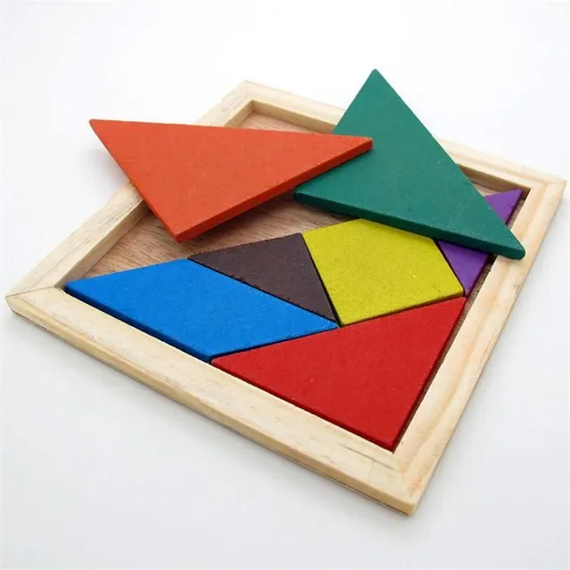 Wooden puzzle for children in the shape of a square