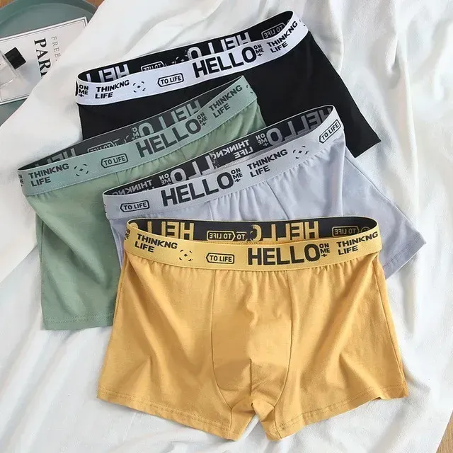 4pcs bărbați boxer chiloți sexy lenjerie confortabil respirabil