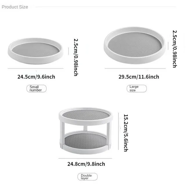 Otočný organizér na koření 360° s protiskluzovou podložkou, 1 ks - multifunkční miska na kuchyňské doplňky