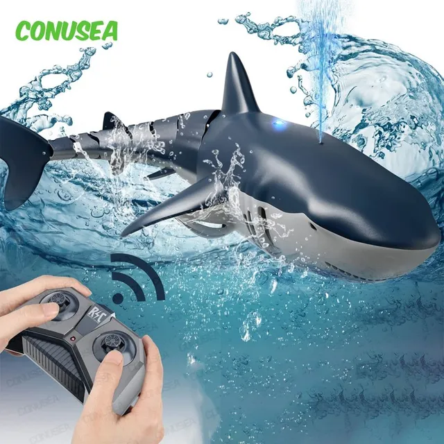 Inteligentné Rc žralok veľryba striekať voda hračka diaľkovo ovládané loď ponorka roboty ryby elektrické hračky pre deti chlapci dieťa deti