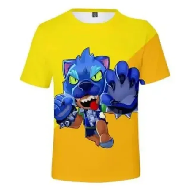 Kids short sleeve shirt with prints of popular Brawl Stars characters