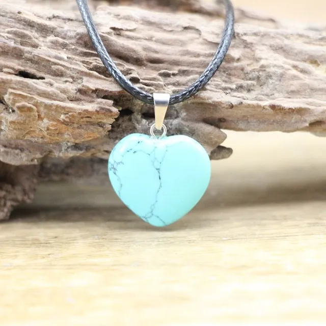 Beautiful necklace with heart-shaped pendant made of mineral with healing effects of Orcha