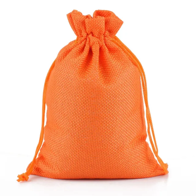 50 pcs of 7 x 9 cm jute linen gift bags in various colours