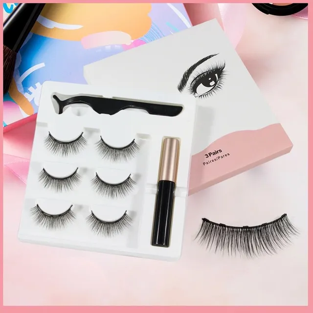 Magnetic eyelashes and eyeliner set