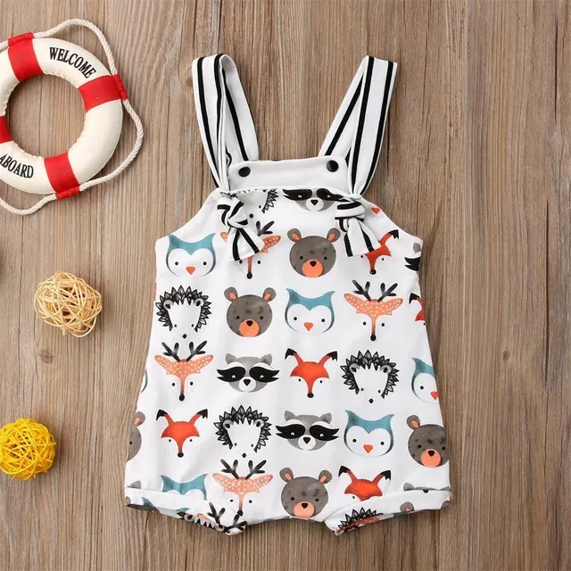 Cute baby summer jumpsuit with suspenders