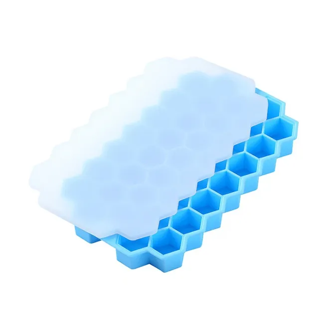 Silicone form for ice cubes with large capacity, lid and ice cream form