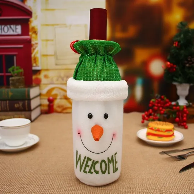 Beautiful wine bottle pouch with Christmas motif Debbie