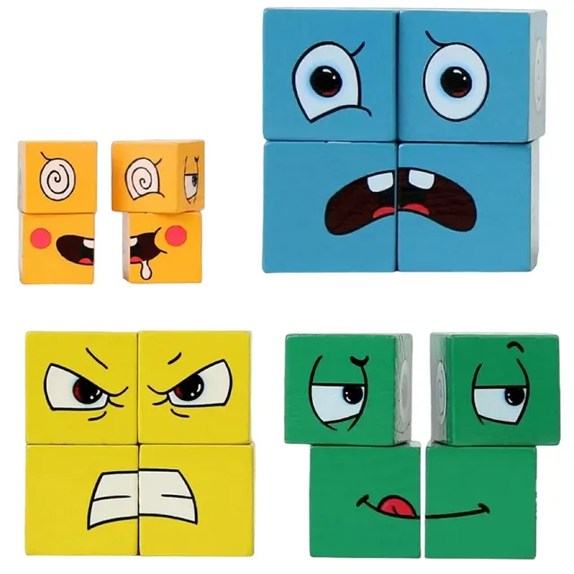 Folding blocks with changing face