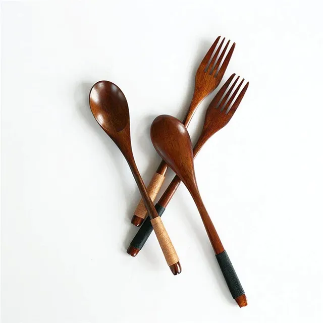 Wooden spoon and fork - 2 pcs