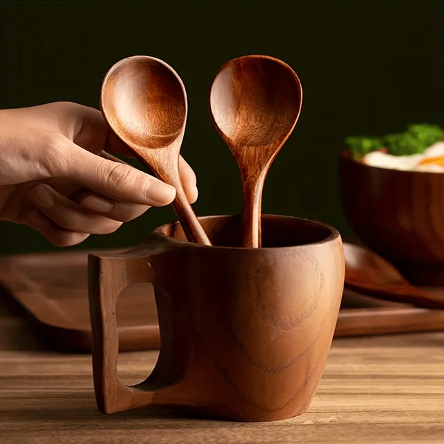 Japanese wooden spoon for gourmet rice