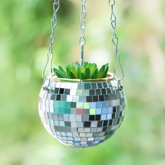 Hinged flower pot disco ball 2 pcs