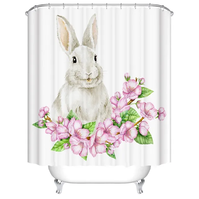 Easter rabbit shower curtain