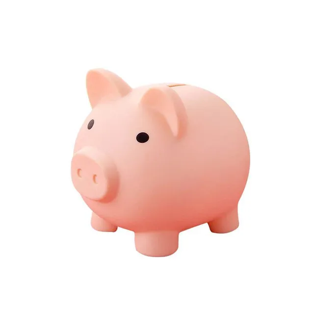 One-colour portable mini cash box in the shape of a piggy bank