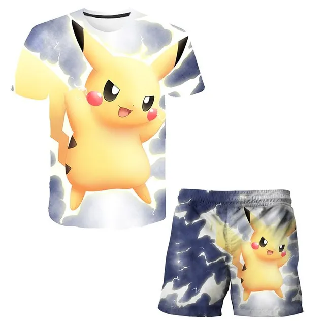 Set tricou și pantaloni scurți pentru copii Pokémon - 2 bucăți