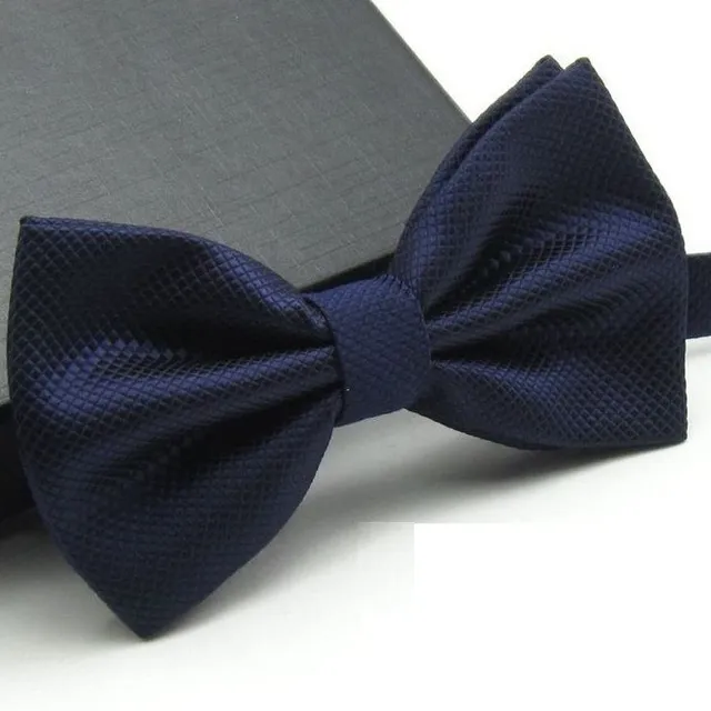 Krawat szydełkowy UNISEX Plaid - 19 kolorów tmave-modra