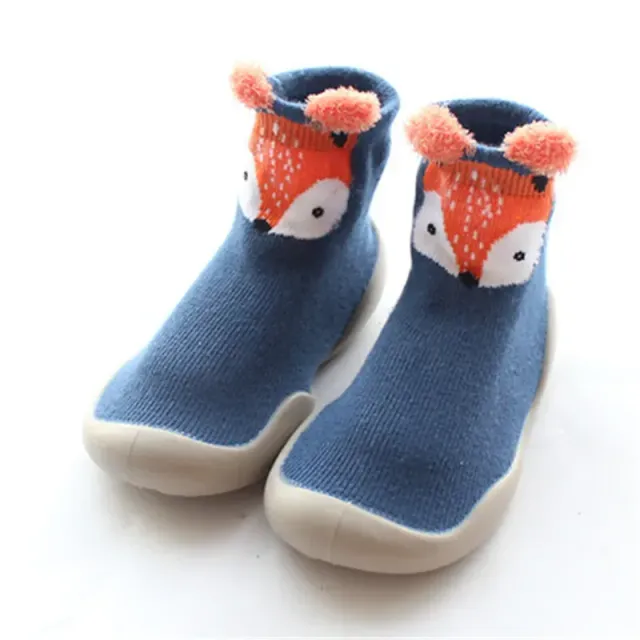 Dětské pletené ponožkové boty s gumovou podrážkou, protiskluzové domácí ponožky pro batolata, jaro/léto/podzim