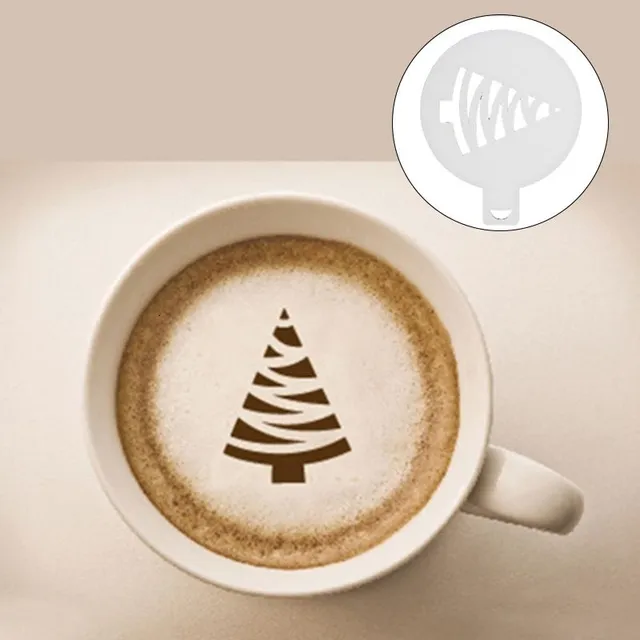 Christmas coffee decorating stencils 4 pcs