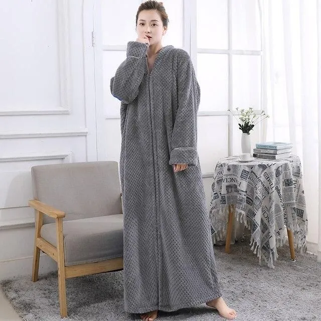 Women's extra long warm robe