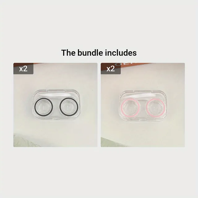 Miniature contact lens case made of clear plastic