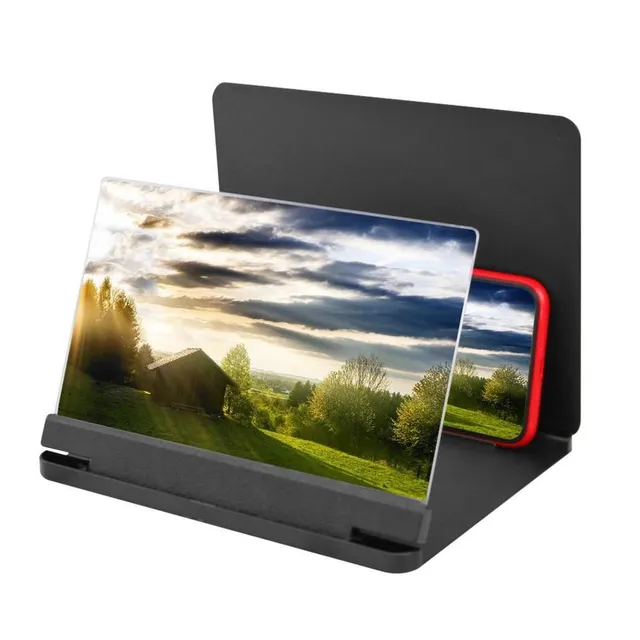 Foldable curved magnifier for mobile display magnification