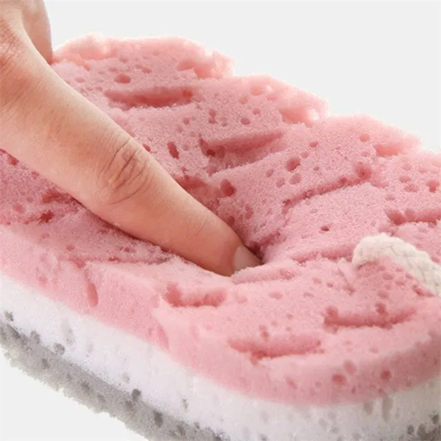 Design sponge for washing with special surface adapted for body peeling