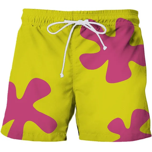 Luxury men's shorts swimwear with print of Patrick's shorts from SpongeBob SquarePants