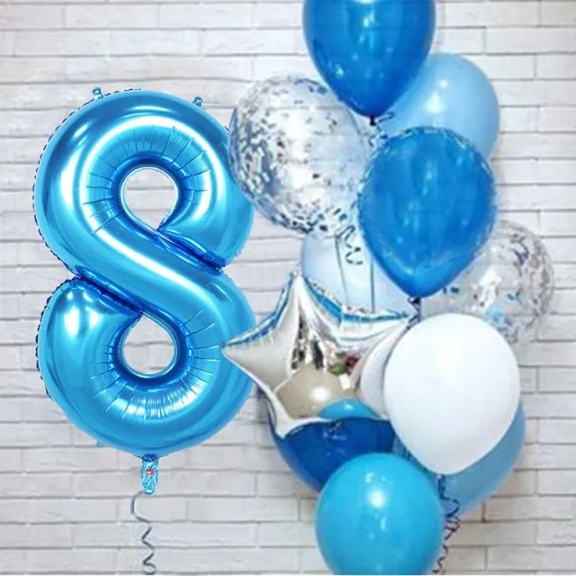 Party balloon set in multiple colours, birthday and anniversary balloons