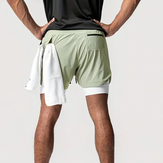 Men's sports shorts with quick drying and inside pocket - 2v1