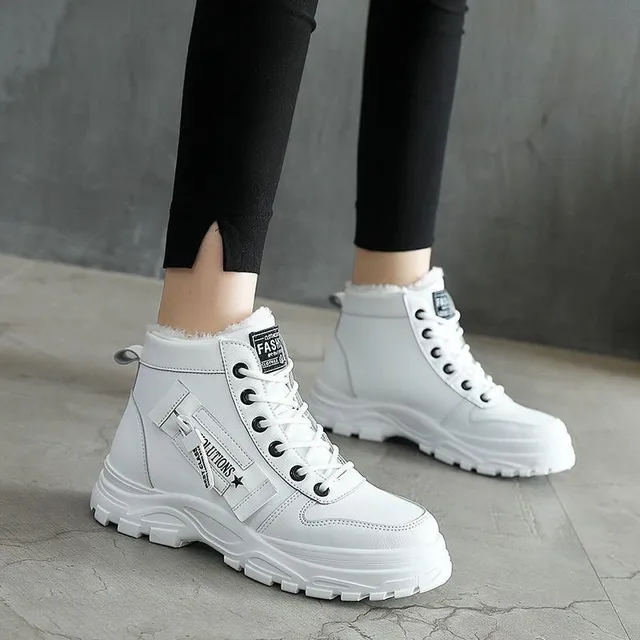 Women's Ankle Winter Warm Plush Lace-up Outdoor Boots