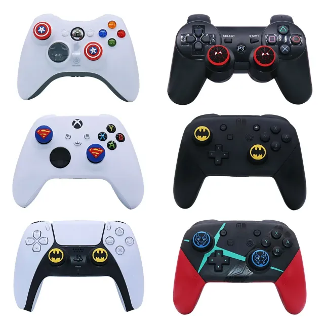 Practical playstation covers for gaming joystick with theme of actor superheroes - 1 pair