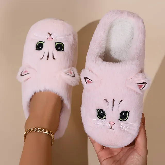 Chaussons en Peluche de Chat Adorables - Douillet Compagnon pour un Hiver Réconfortant