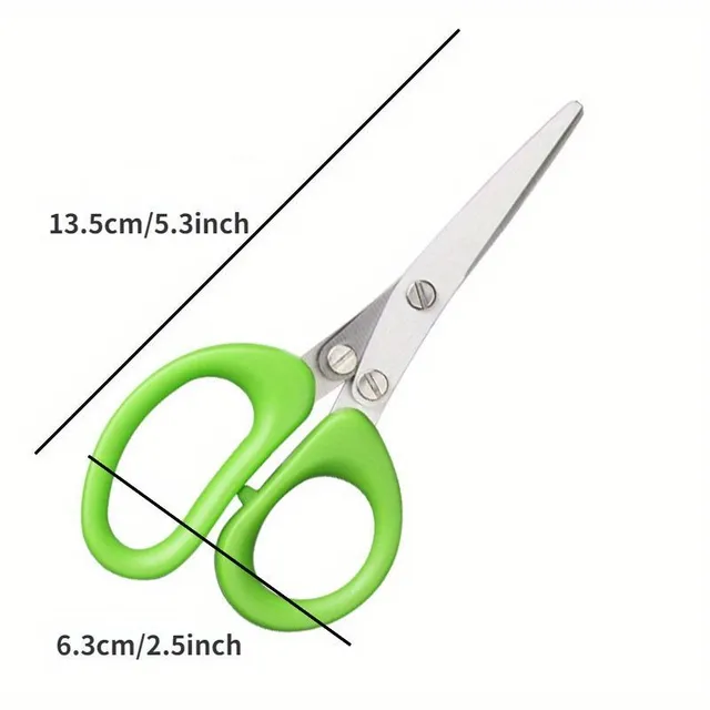 Herb scissors with 5 blades - multifunctional kitchen scissors for vegetables, algae and spices