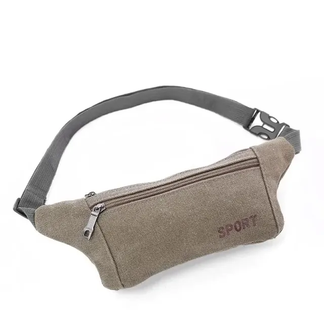 Unisex sports jogging fanny pack for mobile phone and coins from durable canvas for outdoor activities