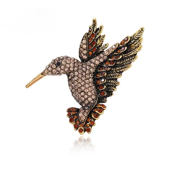 Stylish decorated brooch Hummingbird