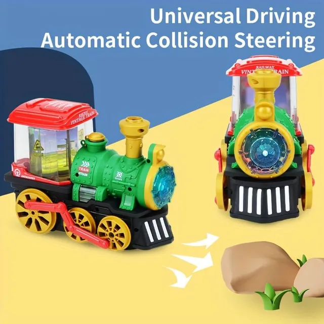 Interactive steam train with light, sound and smoke for children from 3 to 5 years old