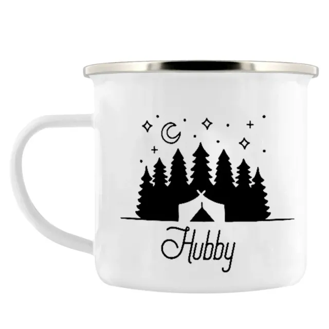 Adventure enamel mug for camping as a gift