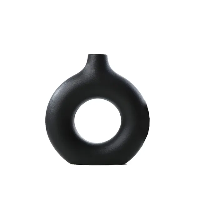 Creative ceramic vase in the shape of a doughnut - Round Hollow Florist