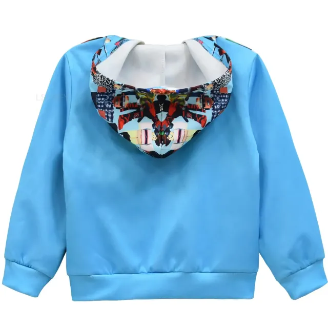 Baby color hoodie with hood and zipper in the design of popular characters from the world of Roblox games