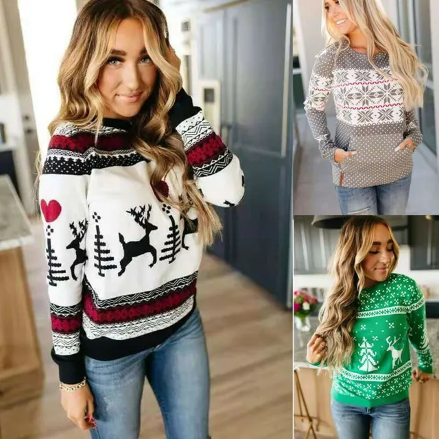 Stylowy damski sweter świąteczny Merry