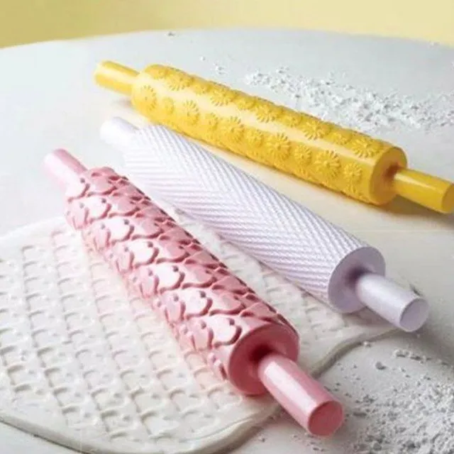 Patterned dough roller, 35 cm