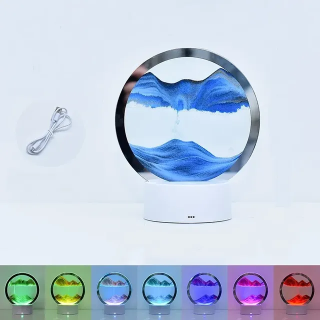 3D moving sand image with LED backlight - Night light with 16 colours