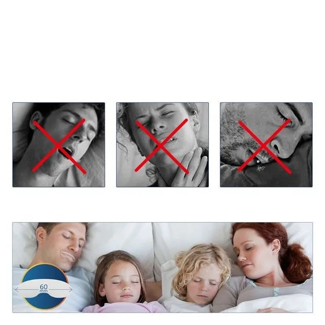 Set of stickers for mouth against snoring