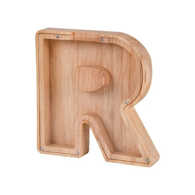 Luxury wooden letter-shaped cash box with glass front