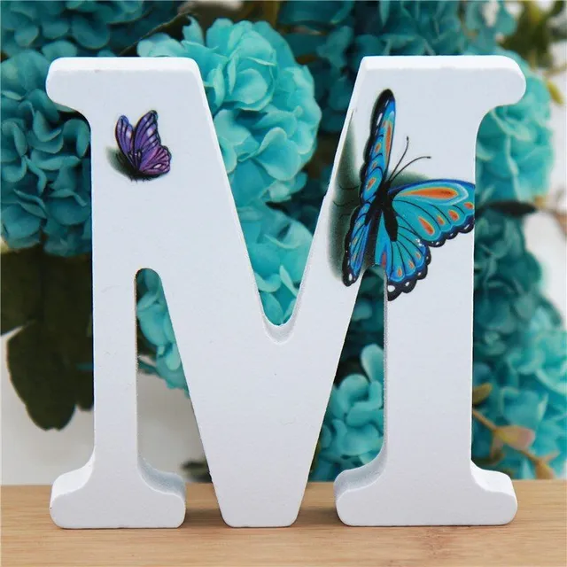 Decorative wooden letter with butterflies