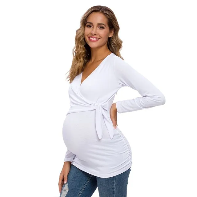 Beautiful maternity shirt with a bow