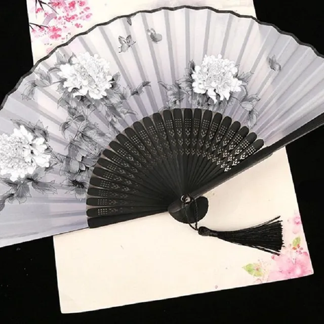 Japanese fan with floral motif