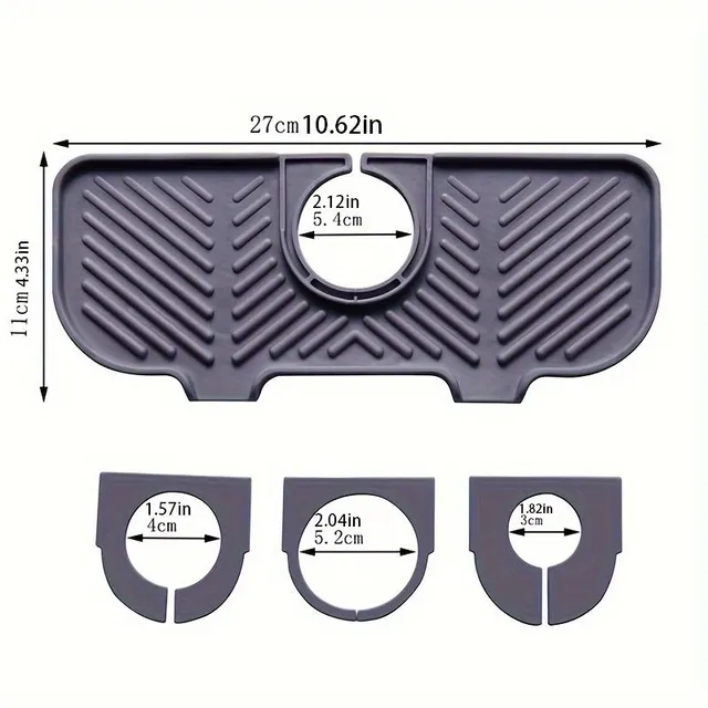 Tapis de drainage pour robinet avec double ouverture - Garde l'évier sec