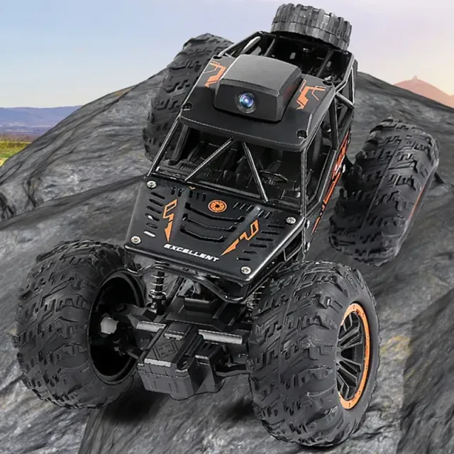 Remotely controlled car with camera 2.4G, high speed drifting, off-road car 4WD, dual control, RC Rock Crawler