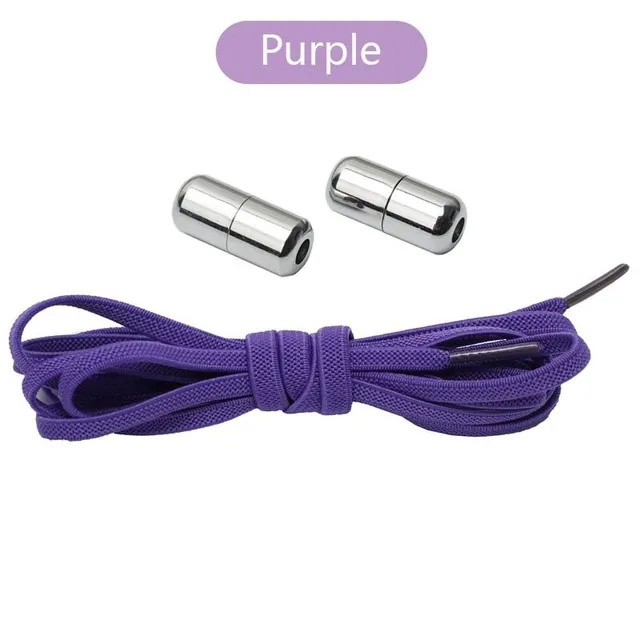 Șireturi elastice plate fără cravată Catarame metalice Copii creativi Adulți teniși Șireturi rapide de siguranță Șireturi leneșe Unisex